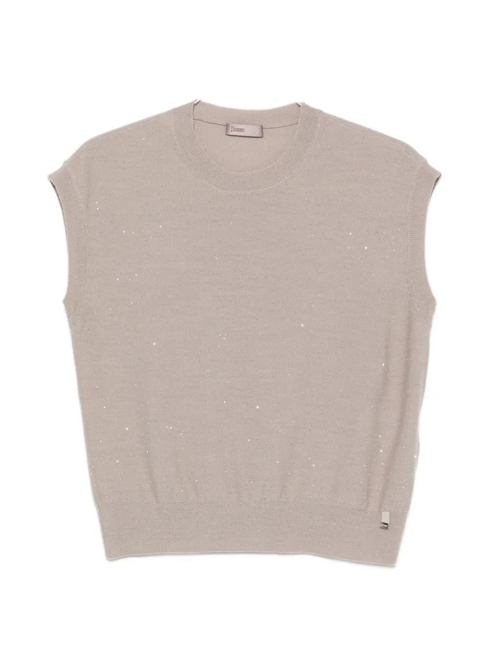 Herno sequin-embellished cap-sleeve vest - Toni neutri