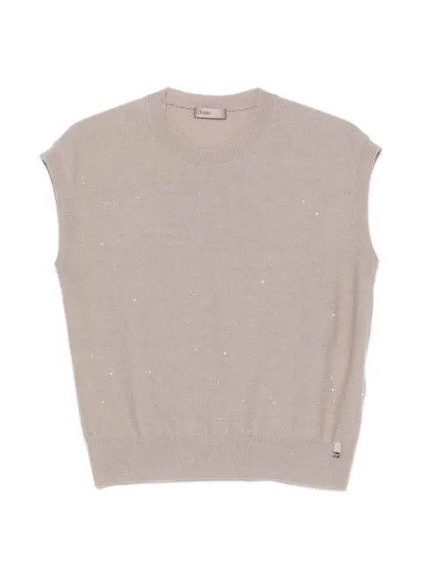 Herno sequin-embellished cap-sleeve vest