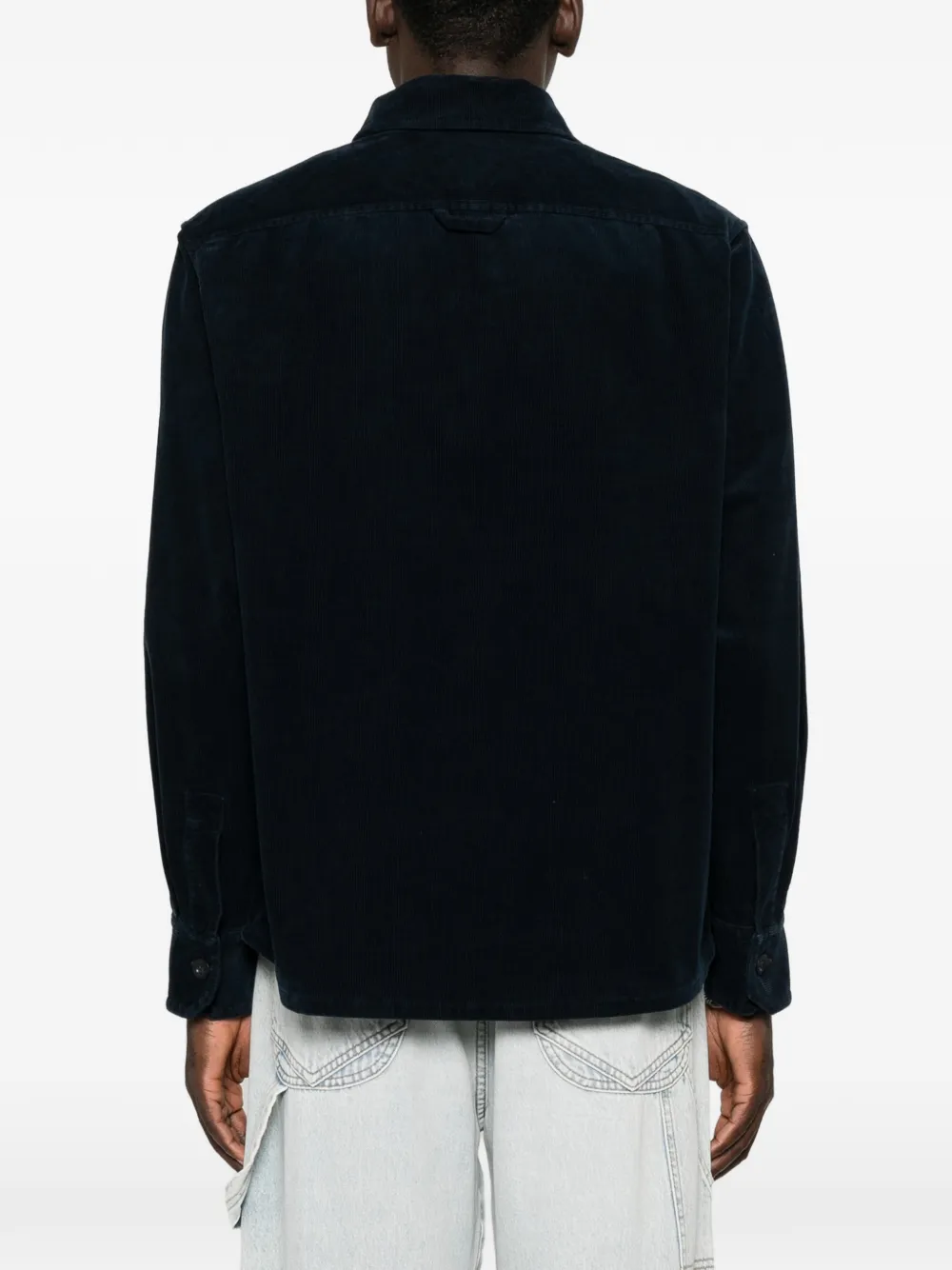 A.P.C. Ribfluwelen overhemd met borstzak Blauw