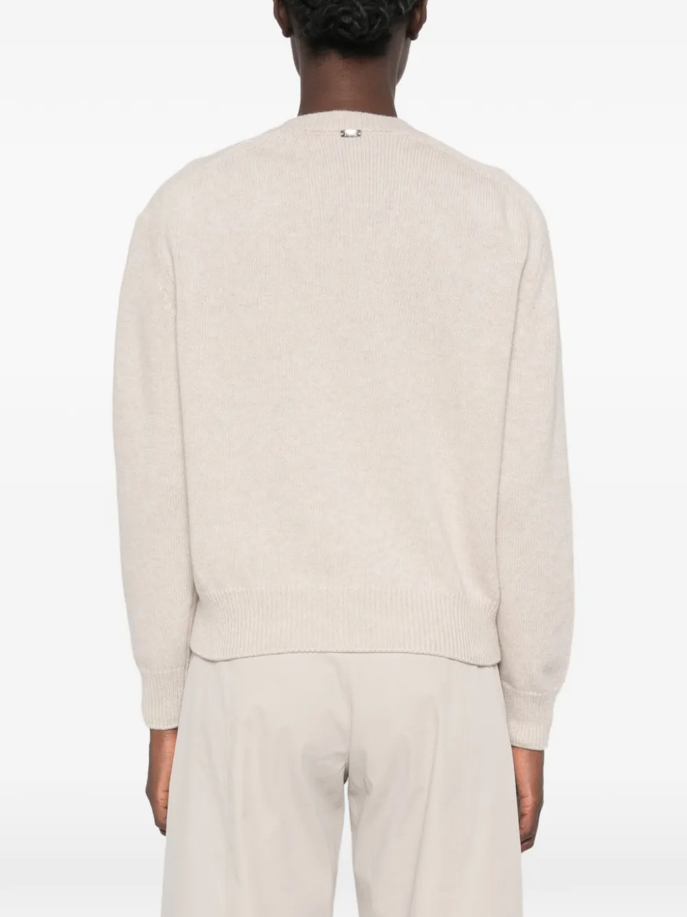 Herno bouclé-panel wool sweater Beige