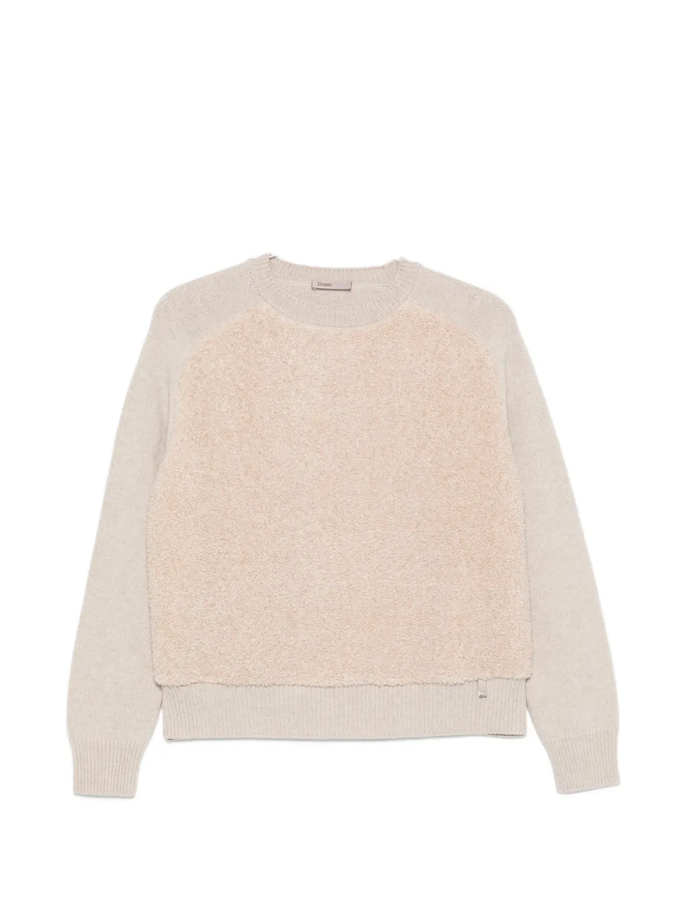 Herno bouclé-panel wool sweater - Nude