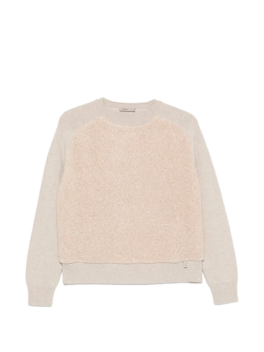 Herno bouclé-panel wool sweater - Toni neutri