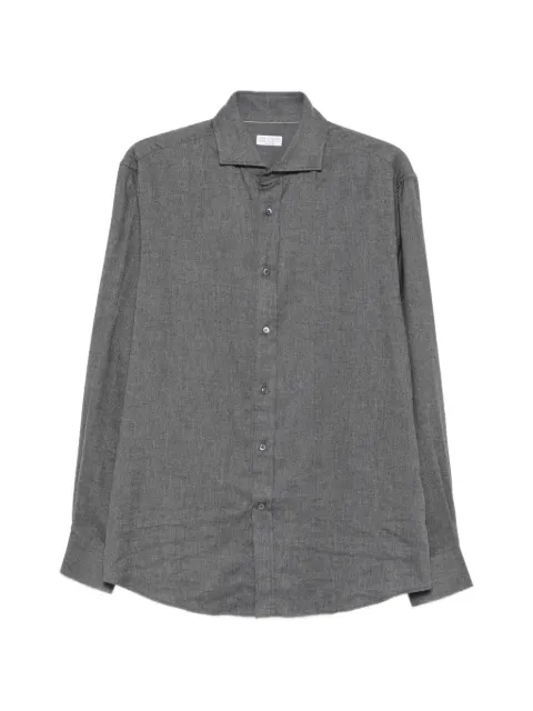Brunello Cucinelli herringbone-weave long-sleeve shirt