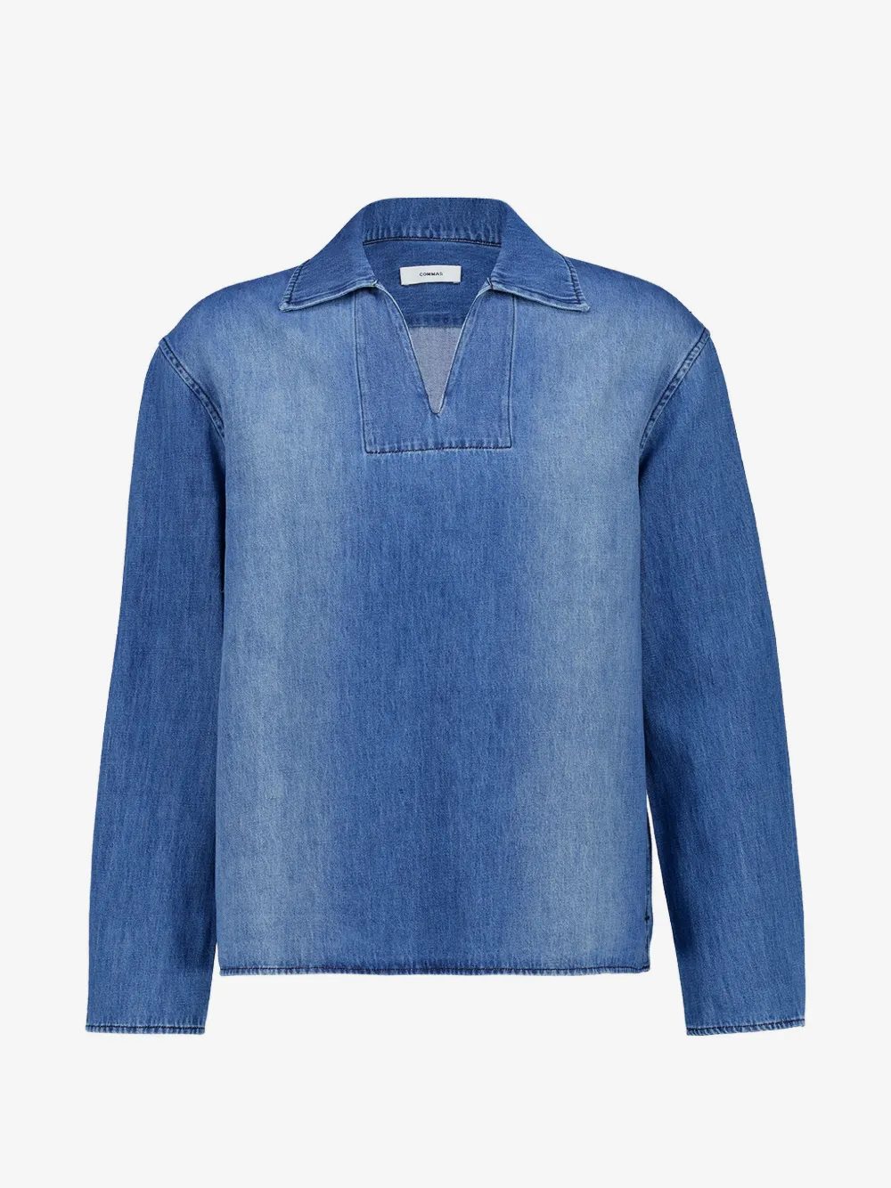 COMMAS boxy polo-collar shirt | Blue | Image 1