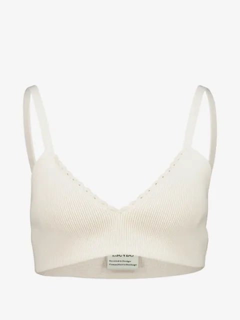 ESCVDO Cima scalloped ribbed-knit top