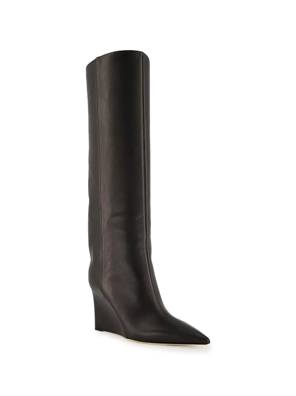 Jimmy Choo Blake 85 black smooth leather knee-high boots with wedge heel Zwart