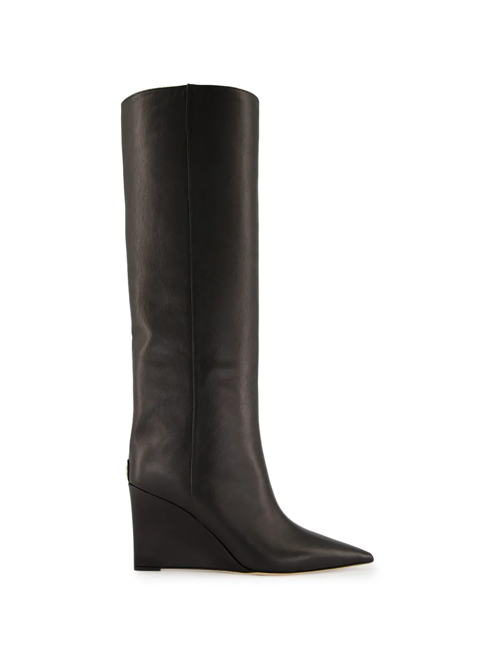 Jimmy Choo Blake 85 black smooth leather knee-high boots with wedge heel Zwart