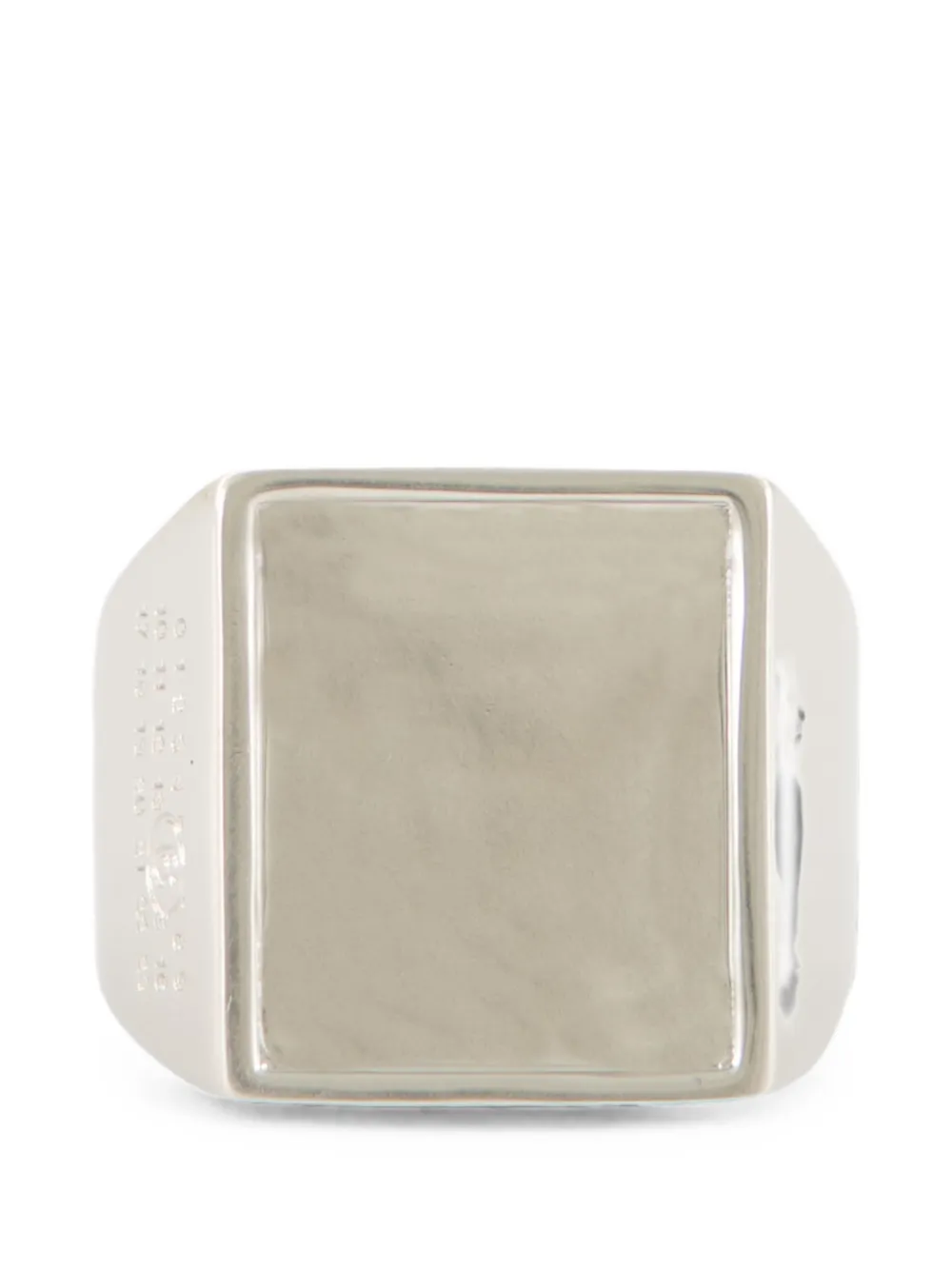 MM6 Maison Margiela engraved signet ring - Argento