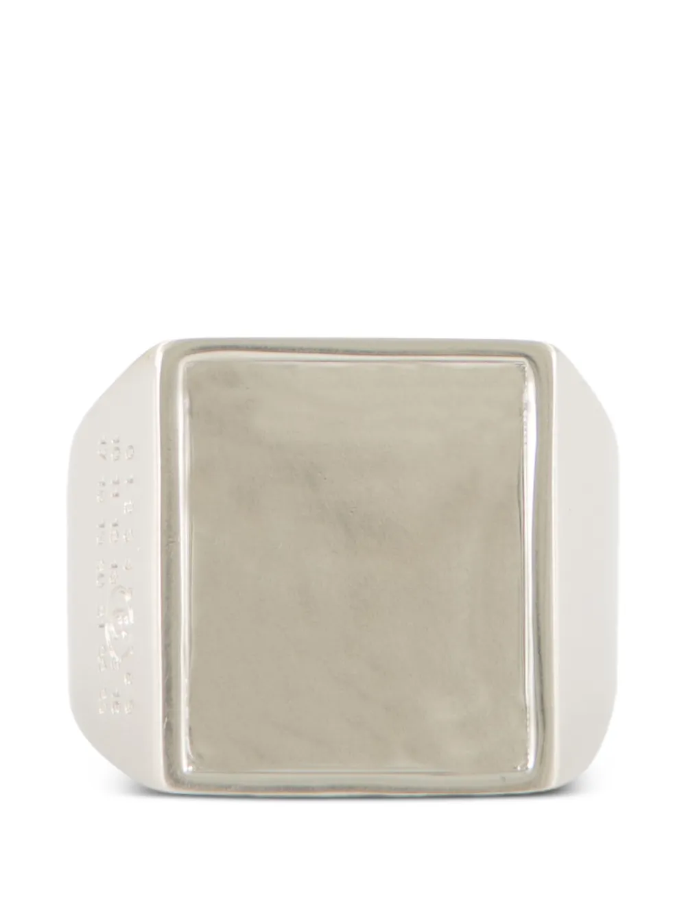 MM6 Maison Margiela engraved signet ring - Argento