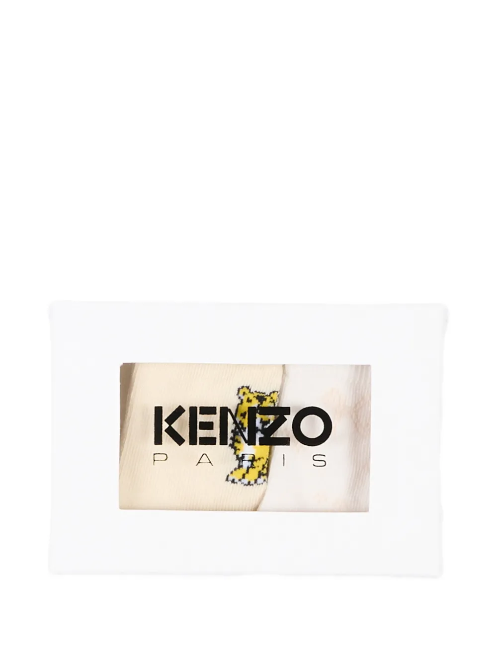 Kenzo Kids Twee paar sokken met Tiger-patroon Beige