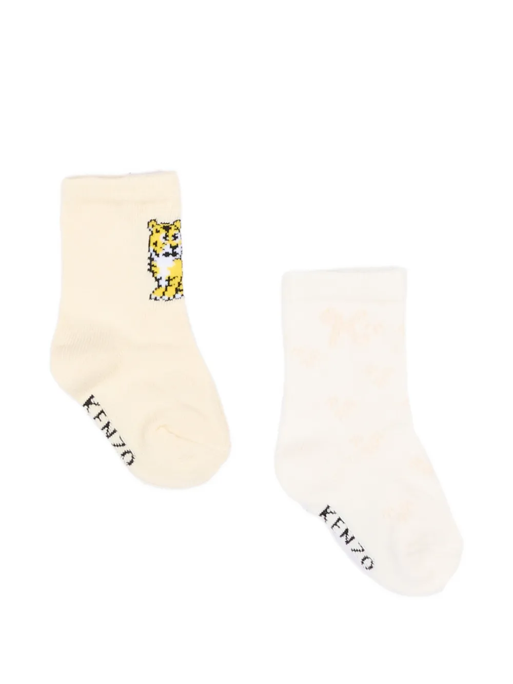 Kenzo Kids Tiger-motif socks (pack-of-two) - Toni neutri