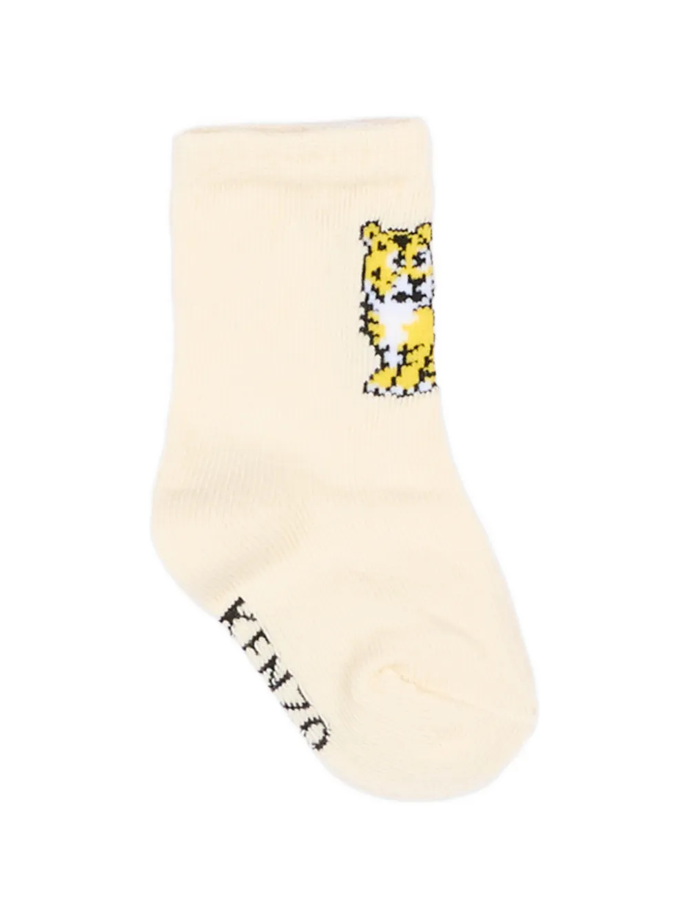 Kenzo Kids Twee paar sokken met Tiger-patroon Beige
