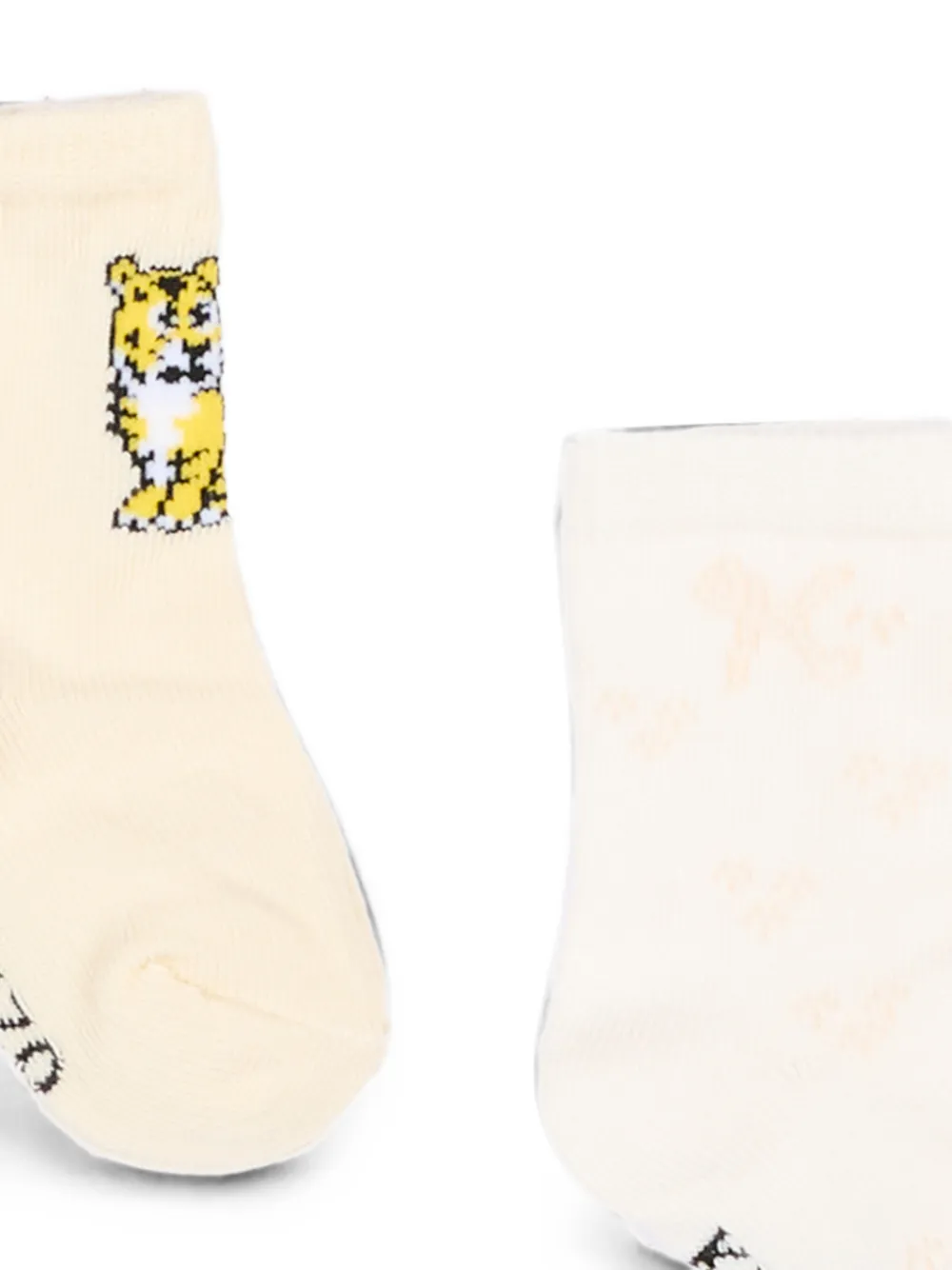 Kenzo Kids Twee paar sokken met Tiger-patroon Beige