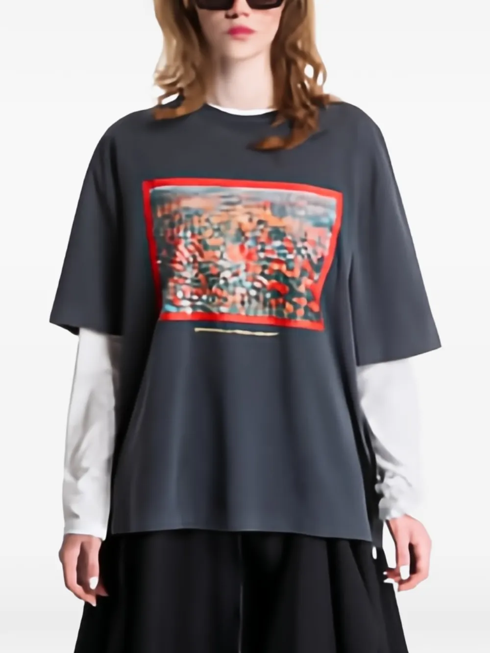 Off-white Graphic-print T-shirt In Gray