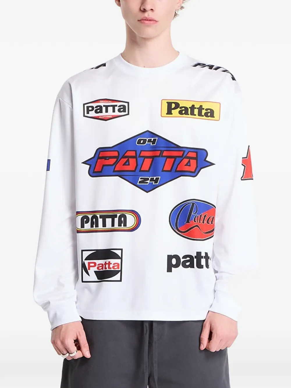 PATTA Sponsor long-sleeve T-shirt | White | Image 1