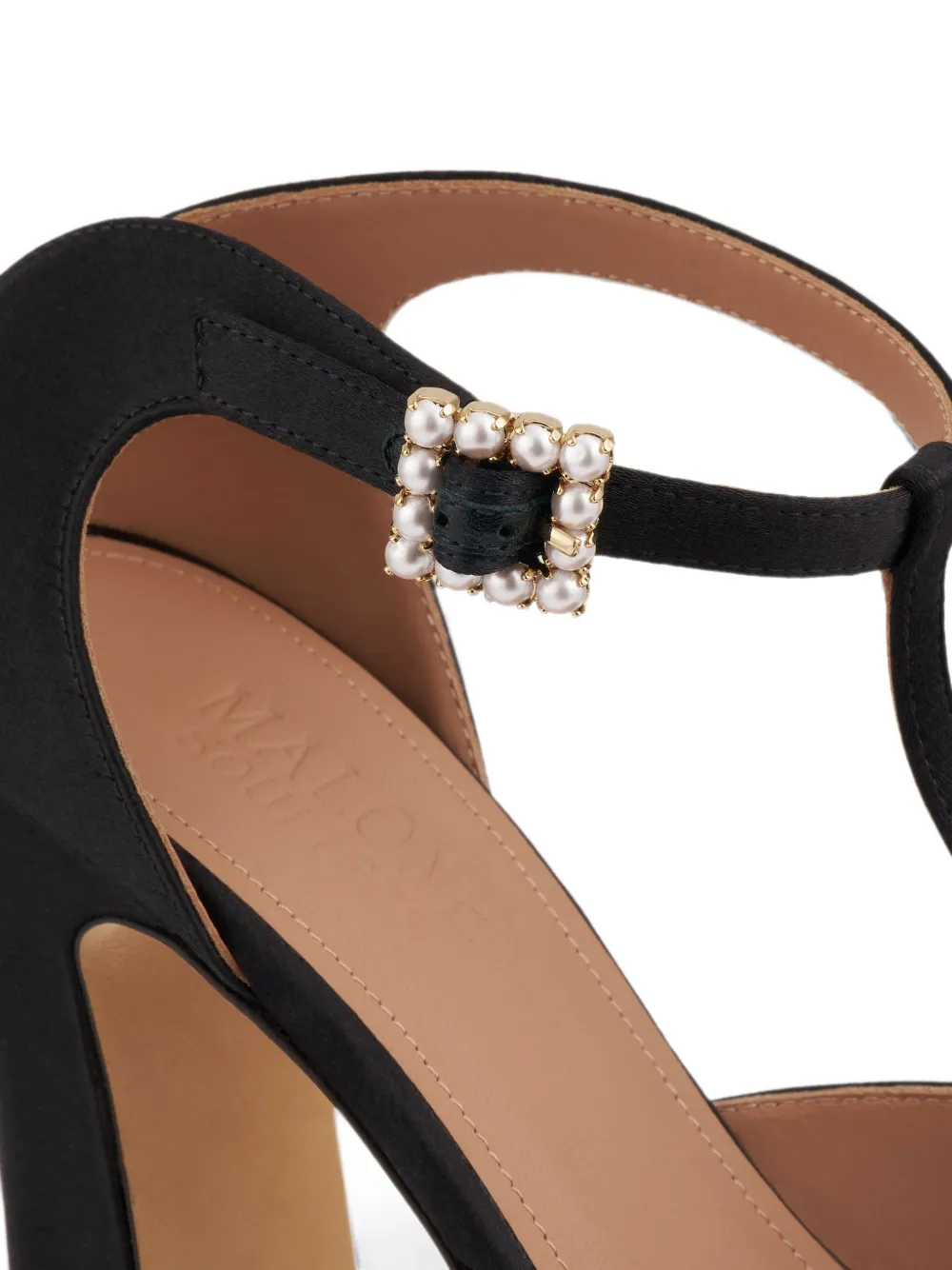 Malone Souliers Nomi pearl-embellished platform sandals Zwart