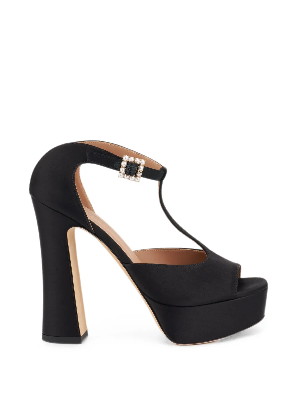 Malone Souliers Nomi pearl-embellished platform sandals Zwart