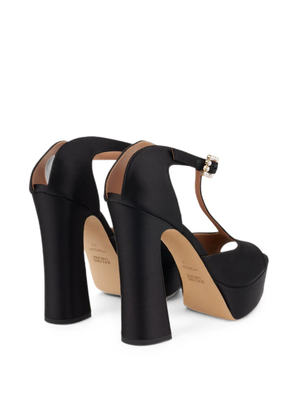 Malone Souliers Nomi pearl-embellished platform sandals Zwart