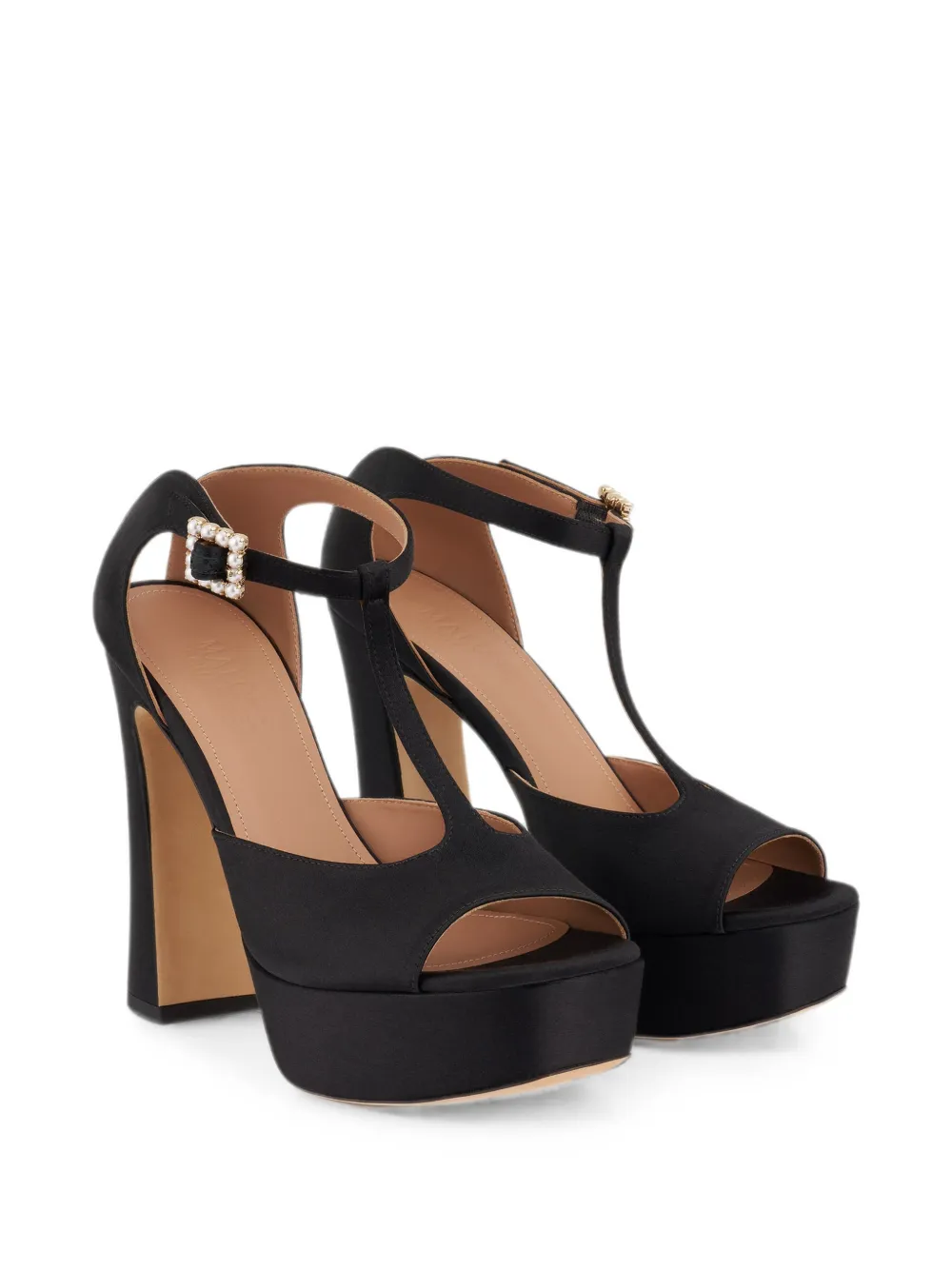 Malone Souliers Nomi pearl-embellished platform sandals Zwart
