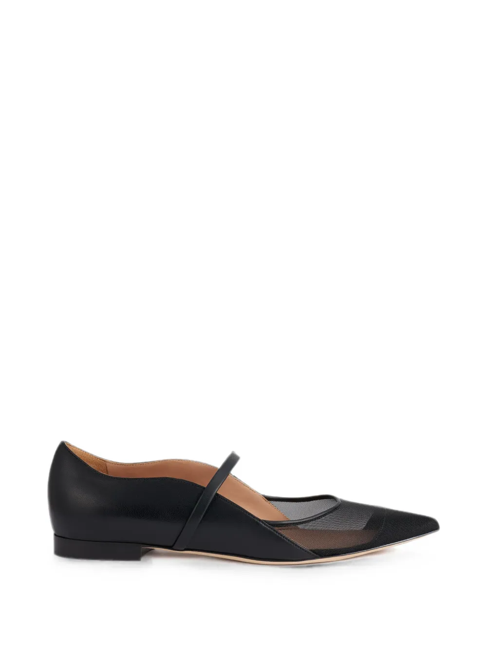 Malone Souliers Maureen Arc mesh-panel flat pumps Zwart