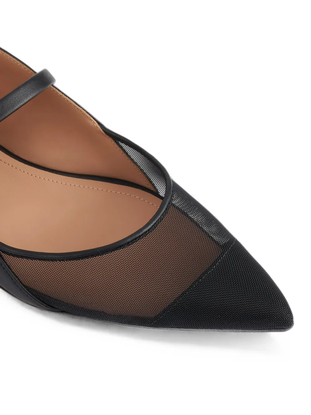 Malone Souliers Maureen Arc mesh-panel flat pumps Zwart