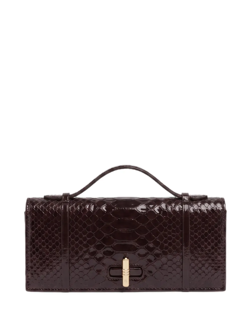 Malone Souliers Clutch May con effetto serpente - Marrone