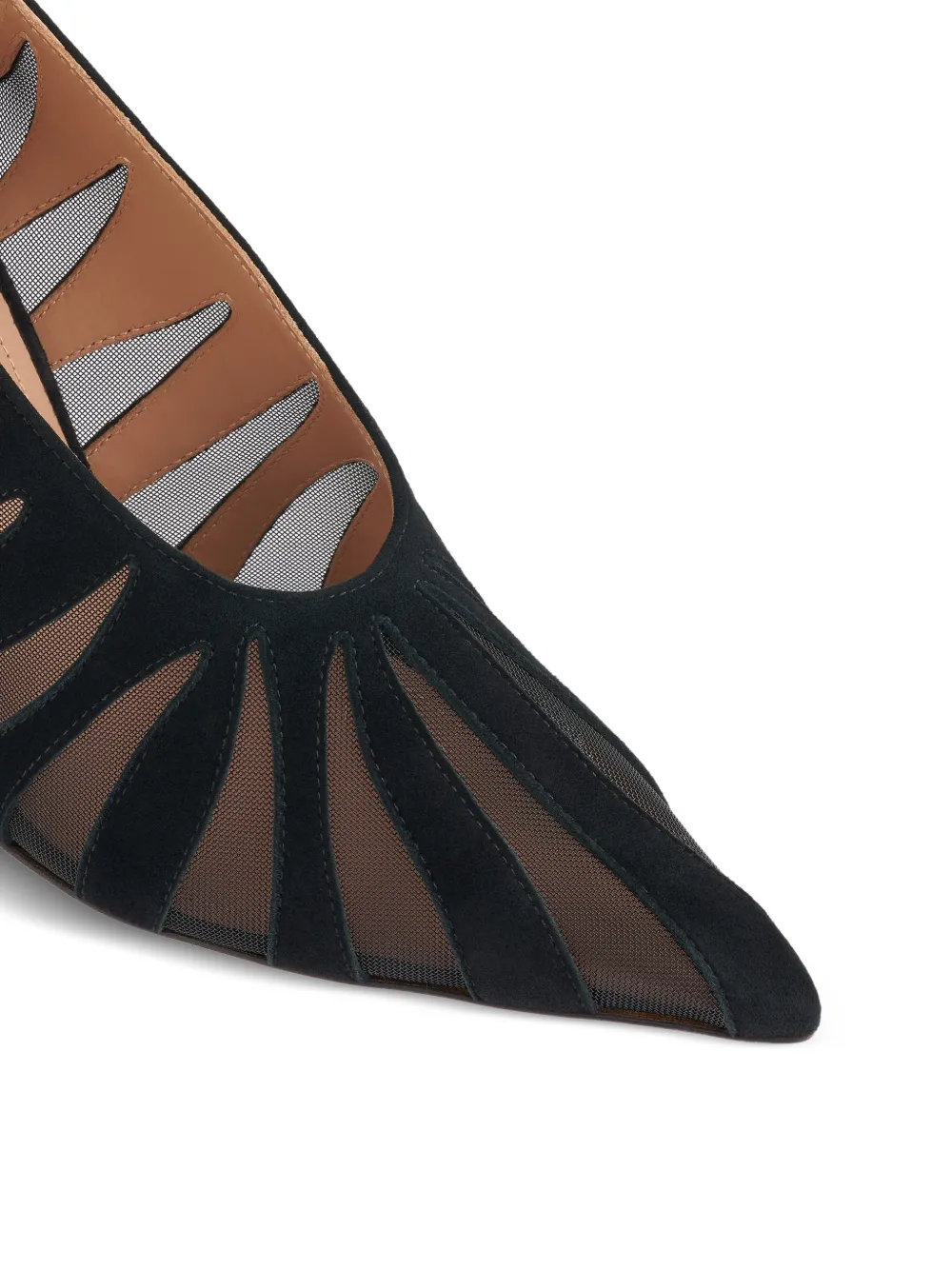 Malone Souliers Tippi panelled suede pumps Zwart