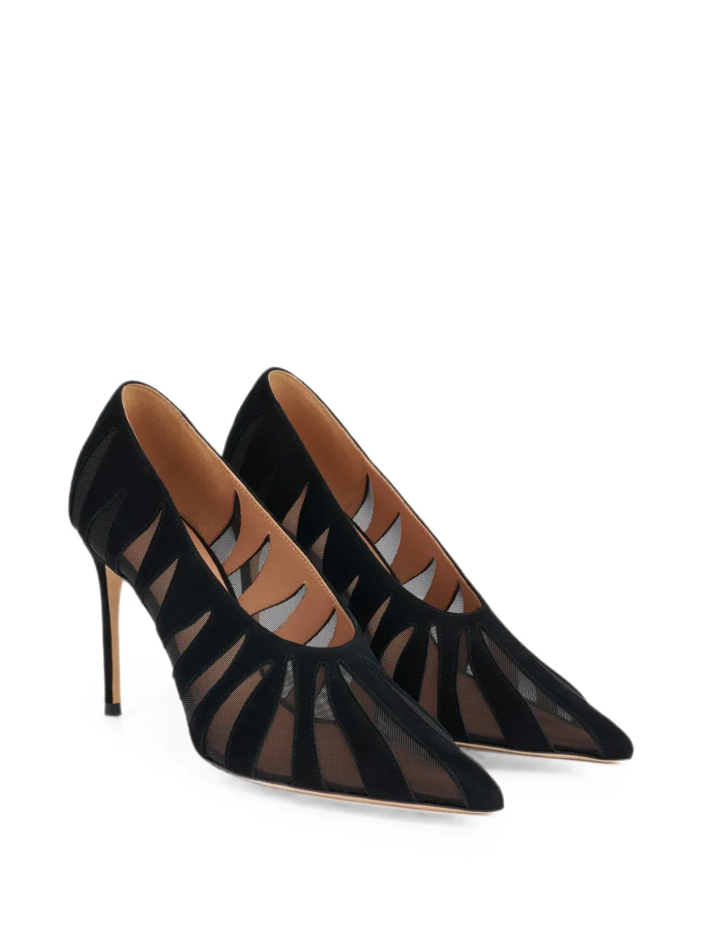 Malone Souliers Tippi panelled suede pumps Zwart