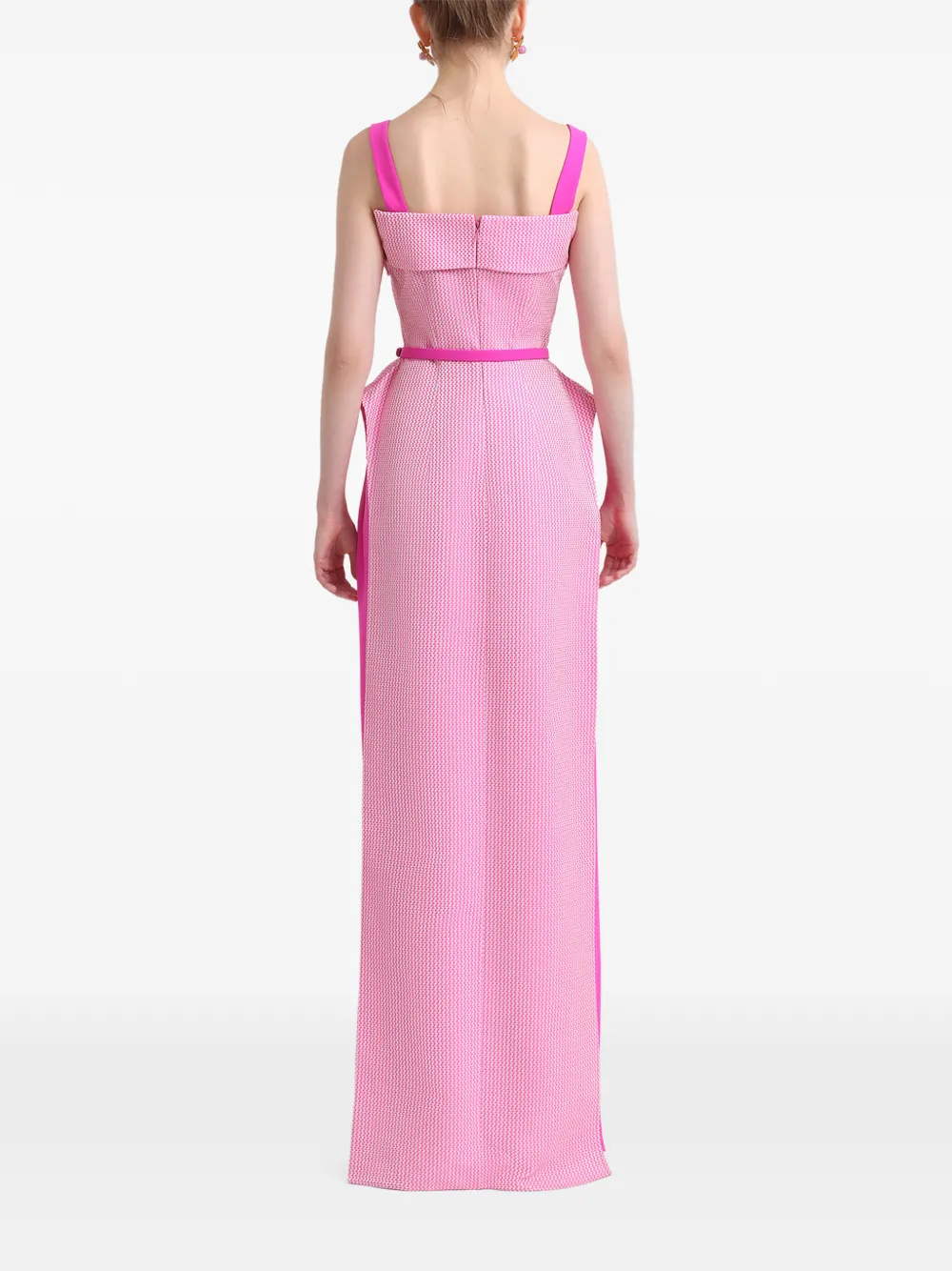 Gemy Maalouf Top met asymmetrische zoom en ceintuur Roze