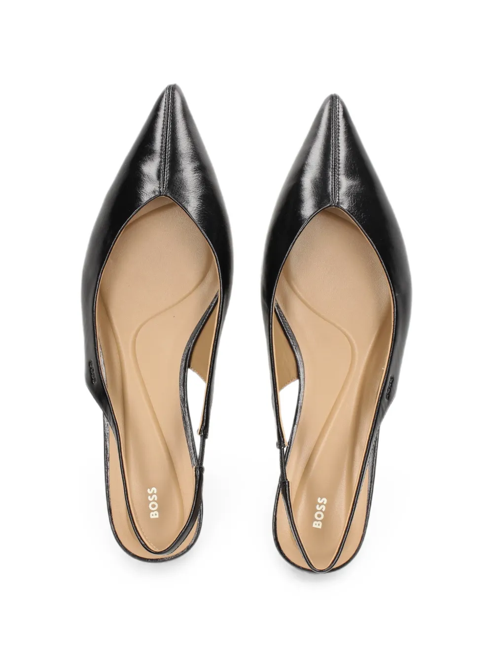 BOSS slingback leather pumps Zwart