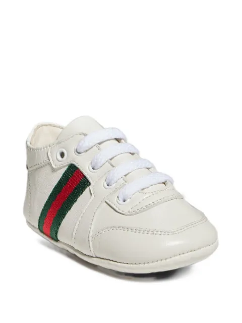 Gucci Kids Stretch Web-stripe lace-up sneakers