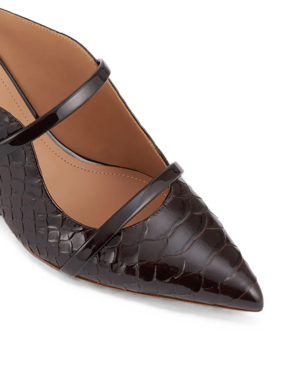 Malone Souliers Maureen embossed leather mules Bruin