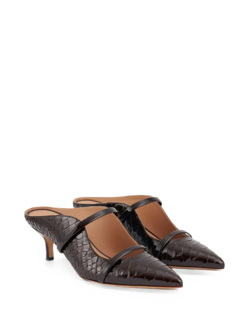 Malone Souliers Maureen embossed leather mules Bruin