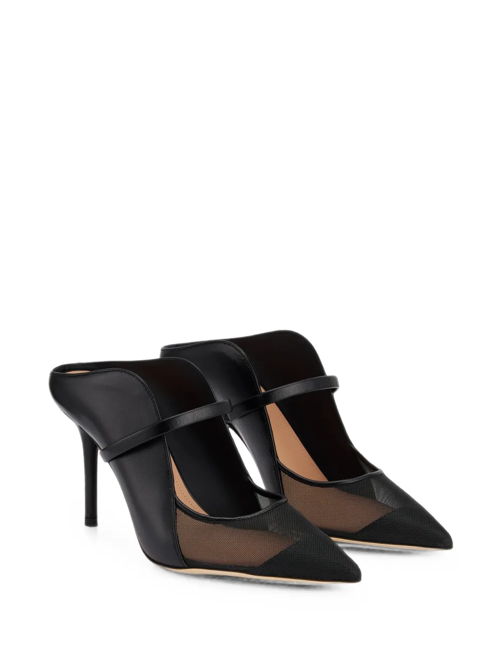 Malone Souliers Maureen Arc mesh-panel heeled mules Zwart