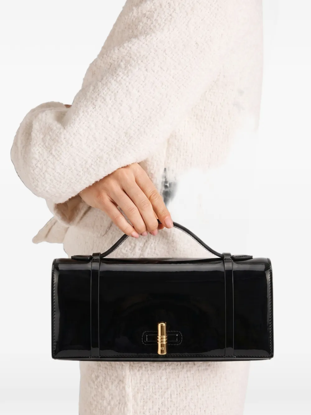 Malone Souliers May lakleren shopper Zwart