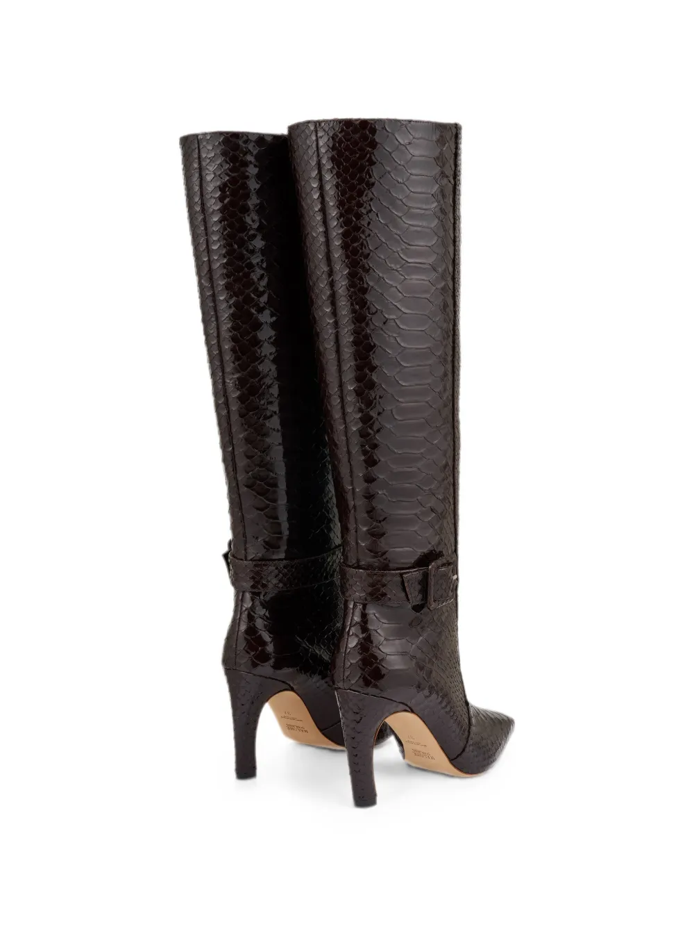 Malone Souliers Raven snake-effect leather boots Bruin