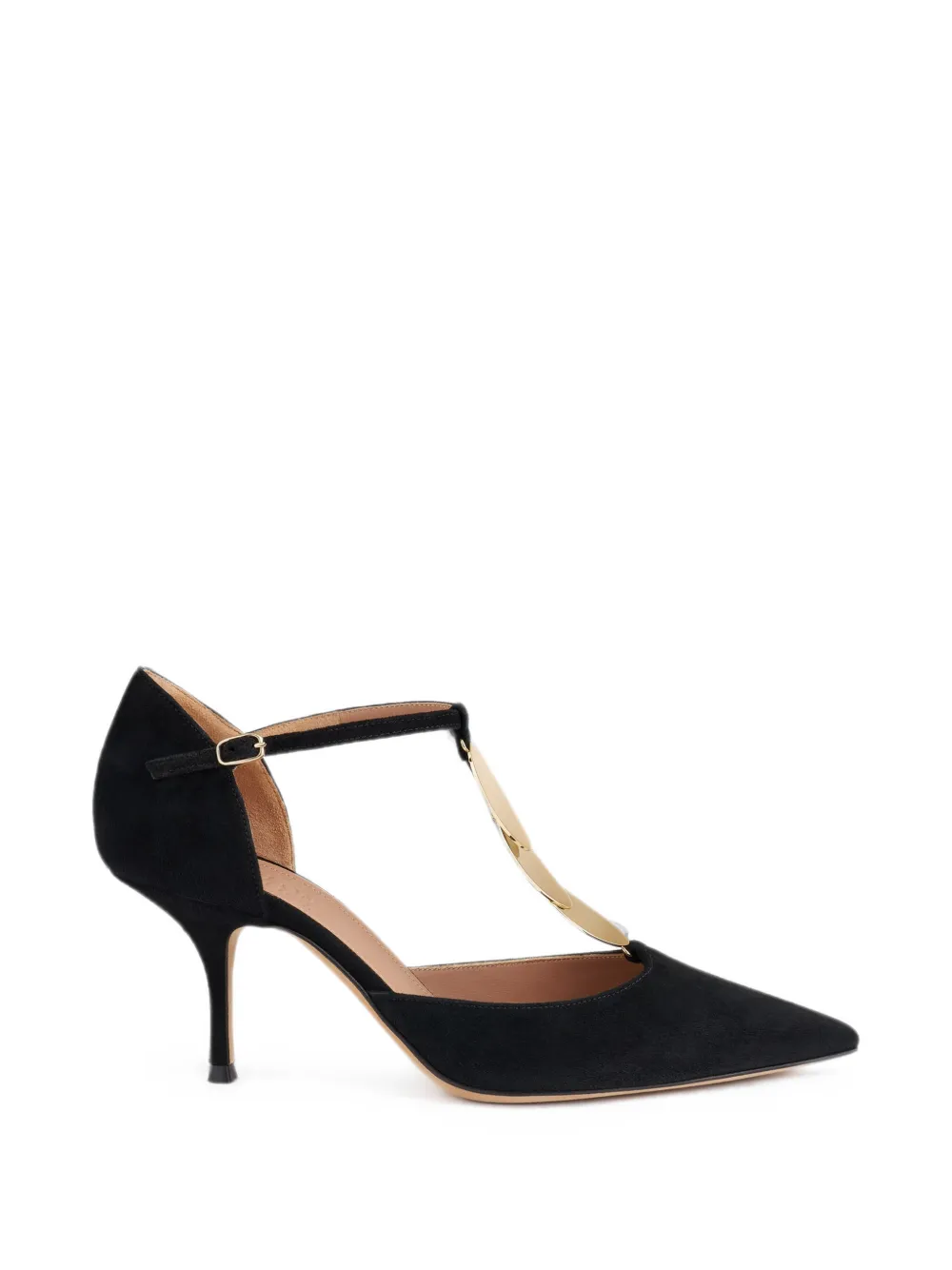 Malone Souliers Kali disc-embellished suede pumps Zwart