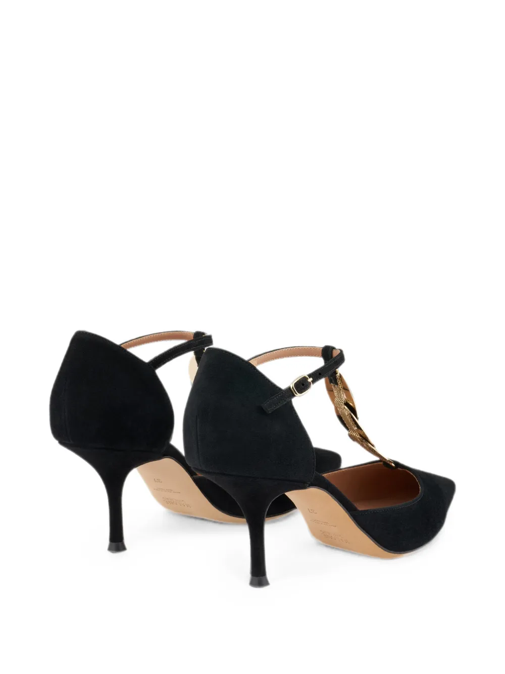 Malone Souliers Kali disc-embellished suede pumps Zwart