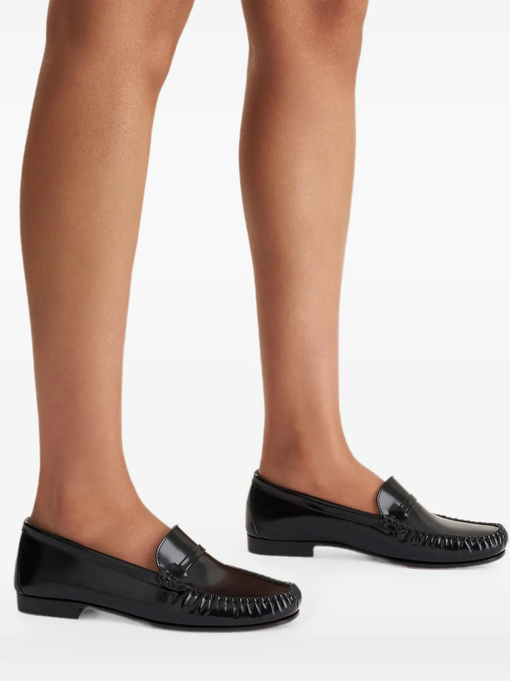 Malone Souliers whipstitch-trim loafers Zwart