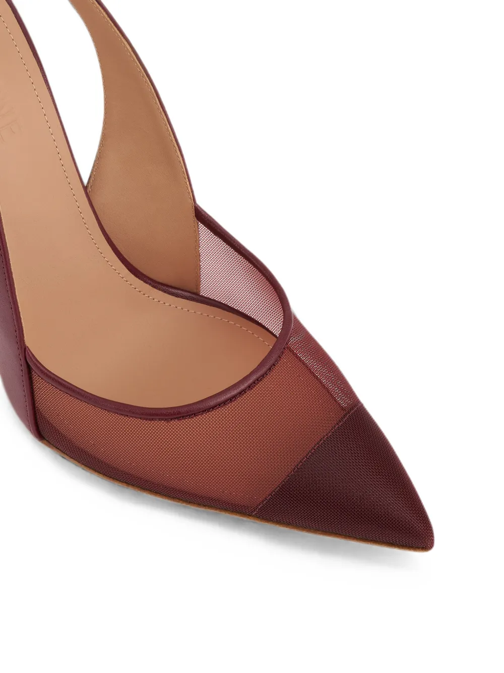 Malone Souliers Arc mesh-panel slingback pumps Rood