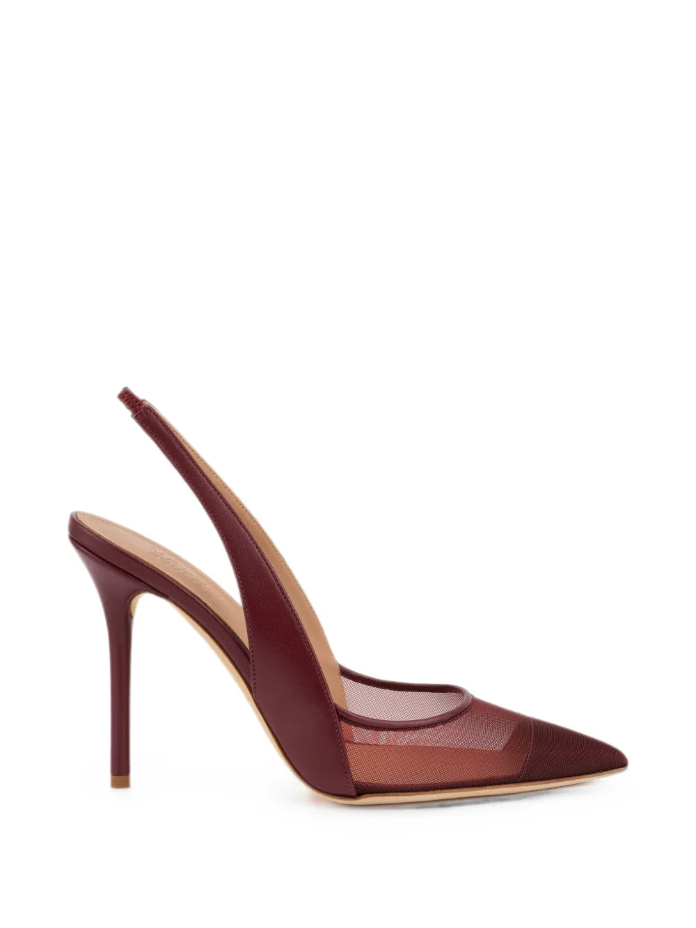 Malone Souliers Arc mesh-panel slingback pumps Rood