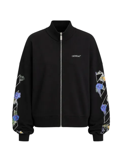 Off-White толстовка на молнии с цветочным принтом и декором Arrows