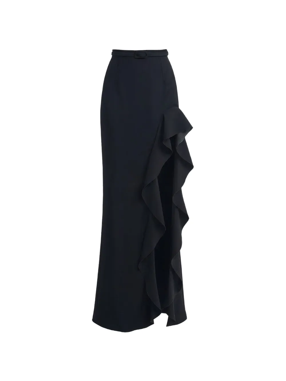 Gemy Maalouf Ruffled Side-slit Skirt In Black