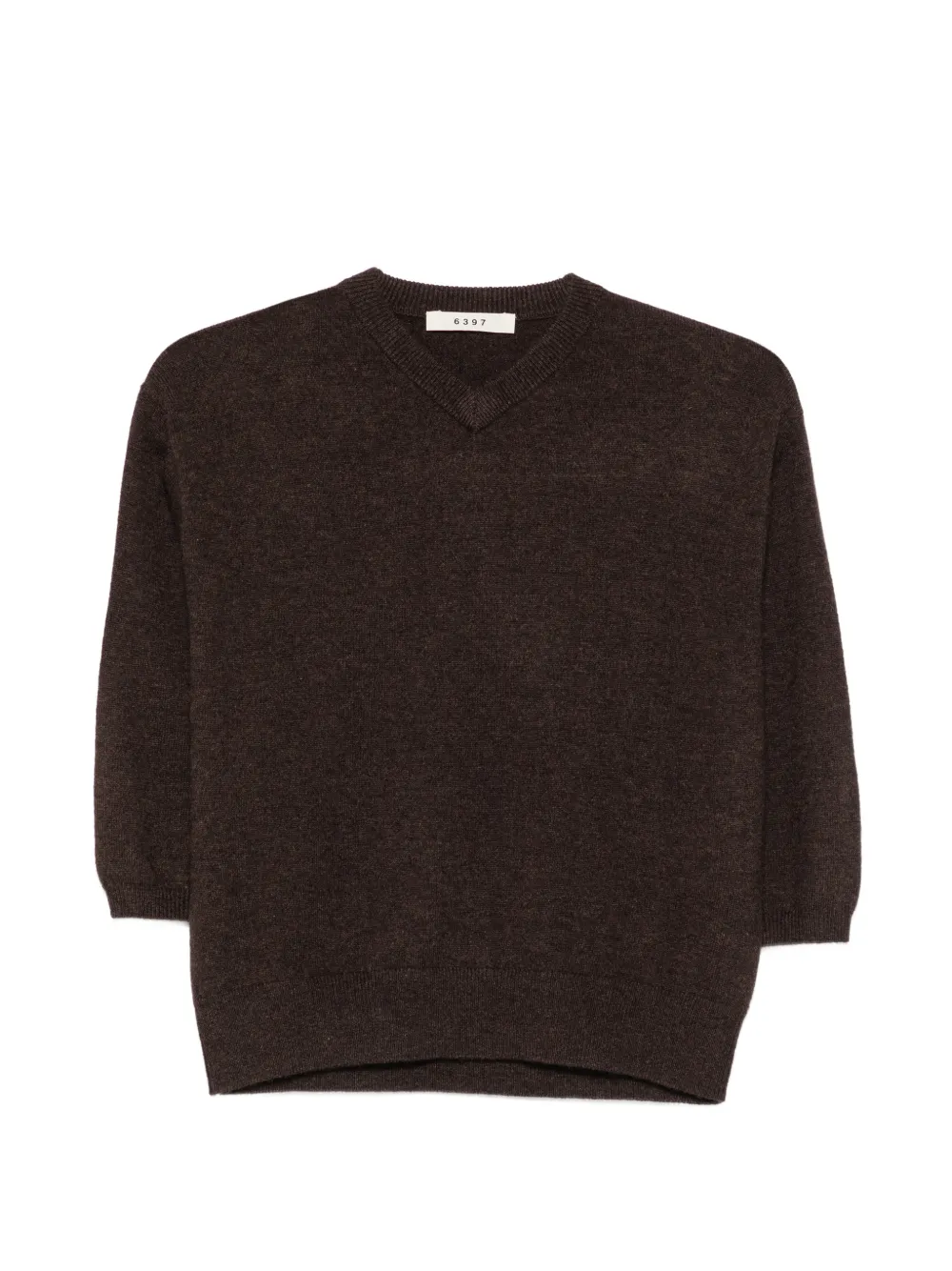 6397 Elbow cashmere V-neck sweater