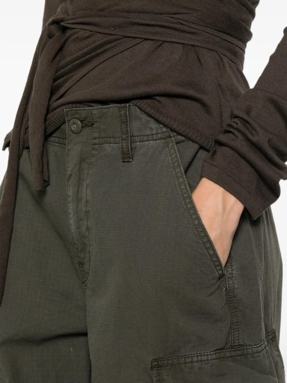 6397 Cargo broek met ripstop-textuur Groen