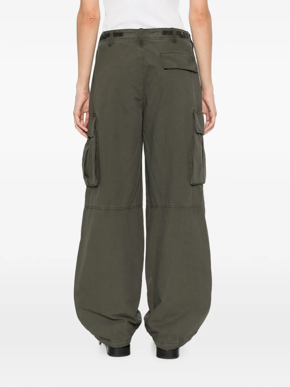 6397 Cargo broek met ripstop-textuur Groen