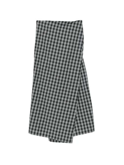 6397 check-pattern asymmetric wrap skirt
