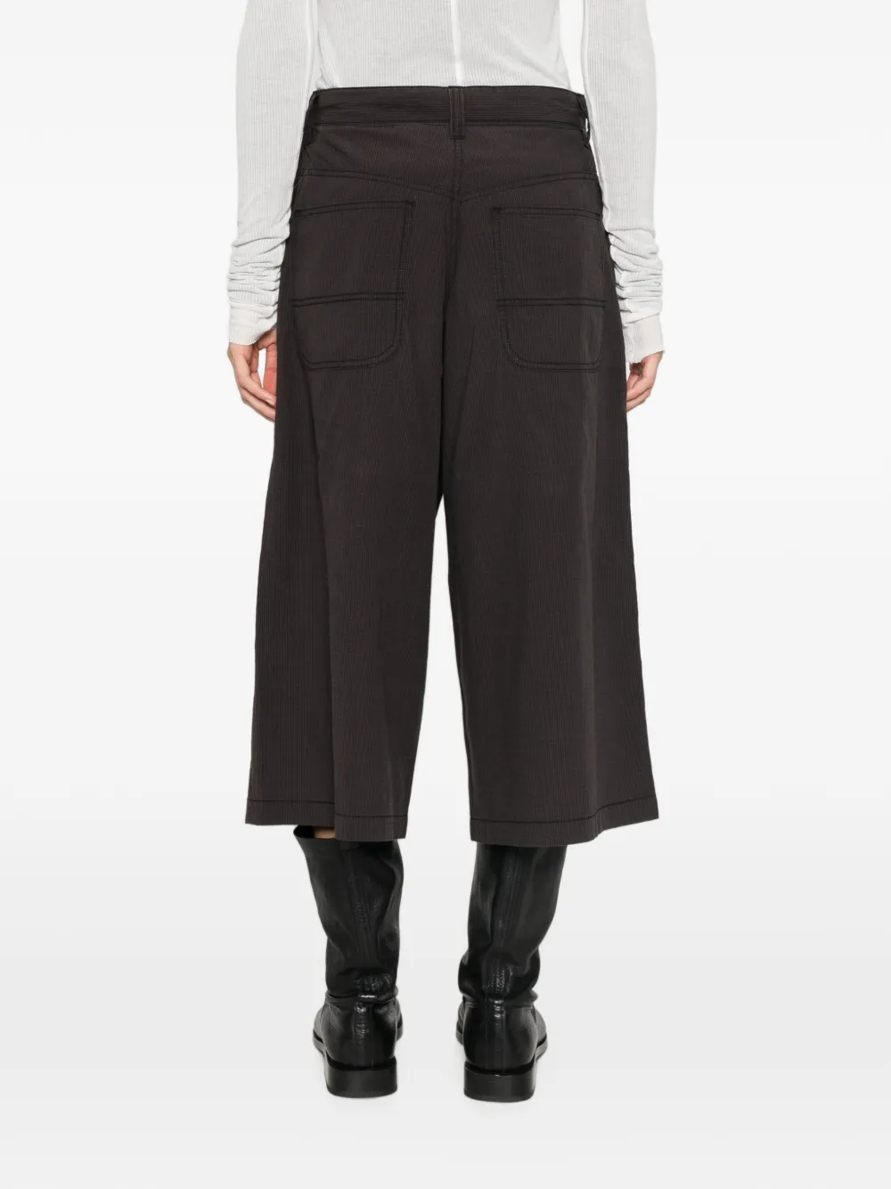 6397 Geruite shorts met wijde pijpen Grijs