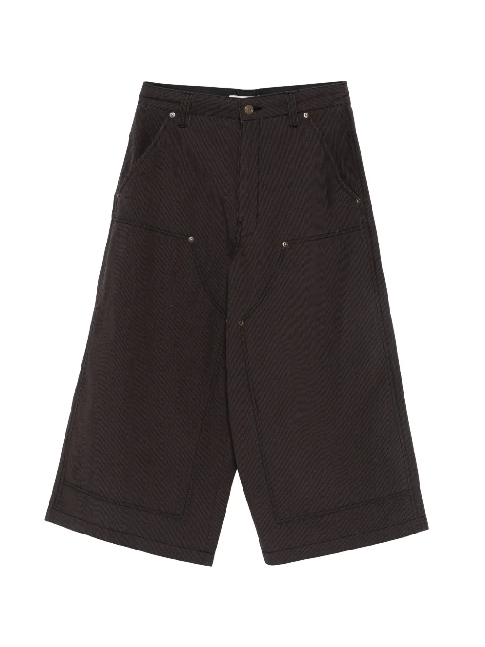 6397 check-pattern wide-leg shorts - Grigio