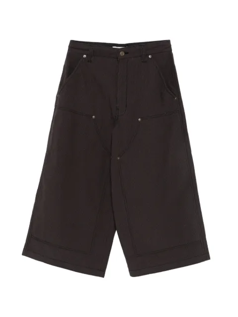 6397 check-pattern wide-leg shorts